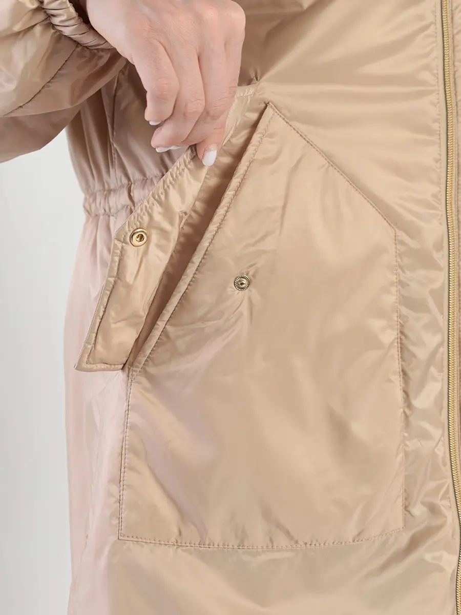 Пальто бежевого цвета с утеплителем Sorona Aura от DuPont